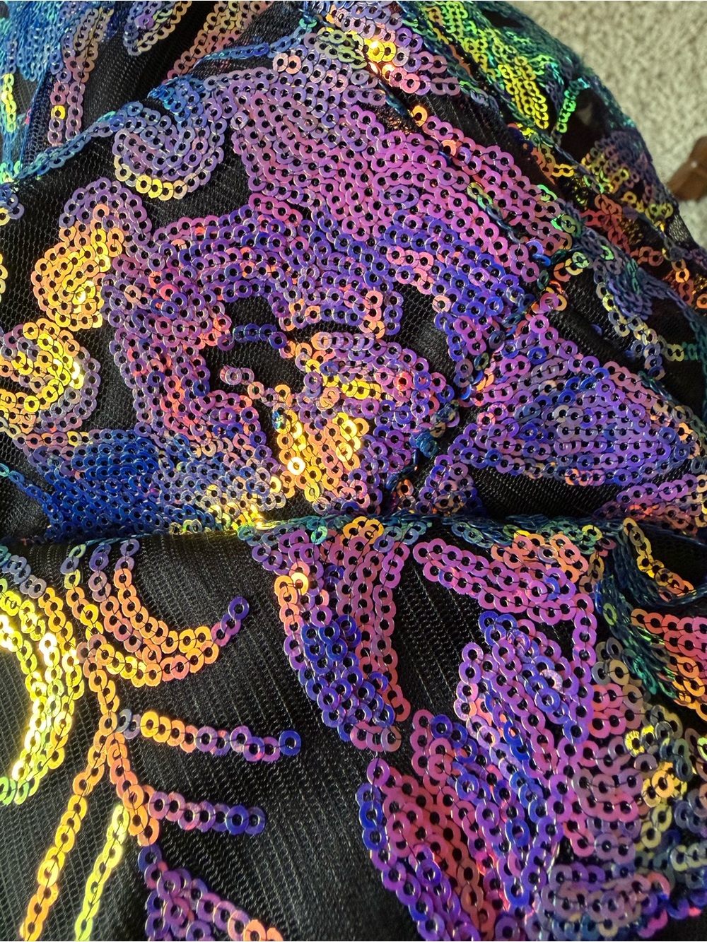 Hoco City Vibe Iridescent Rainbow Sequin Bodycon Dress Sz 17 Homecoming EUC - Picture 12 of 16